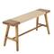 40" Brown Wood Handmade Traditional Home Bench with Rope Wrapped Seat